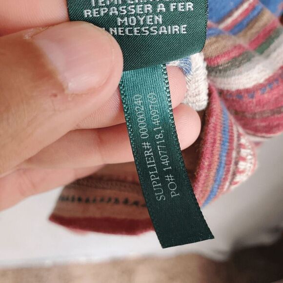 LRL Ralph Lauren Women's Lightweight Long Sleeve Hoodie Aztec V-neck Large L - Picture 7 of 7